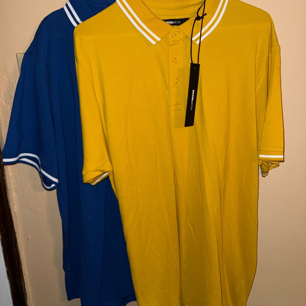 Fashion Nova Yellow Polo Shirt Athletic Cut
